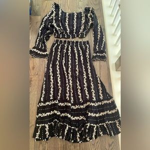 Free People set - cropped top with skirt size Medium NWOT